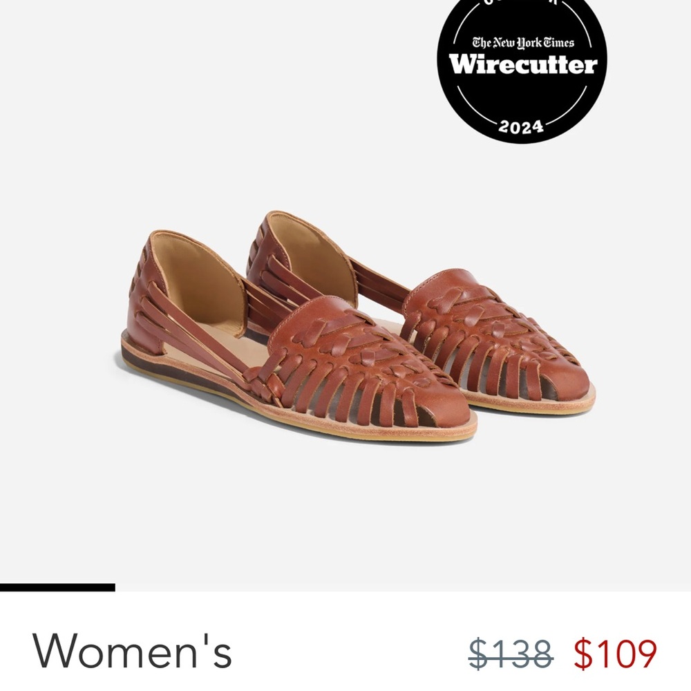 Nisolo Huarache Womens Size 9 Brandy